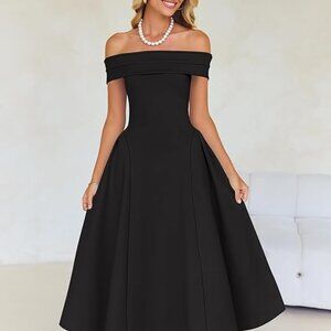 Elegant Off Shoulder Short Sleeve Dress